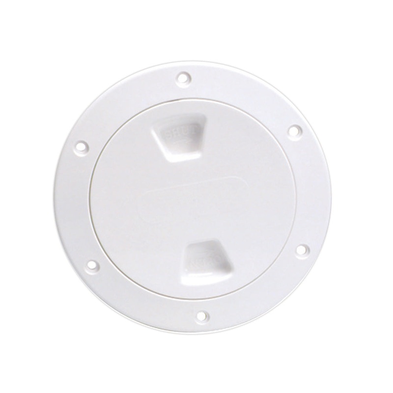 Beckson 4 Smooth Center Screw-Out Deck Plate – White [DP40-W]