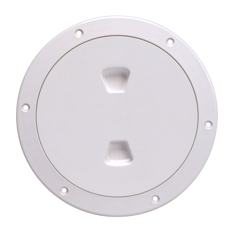 Beckson 6 Smooth Center Screw-Out Deck Plate – White [DP60-W]