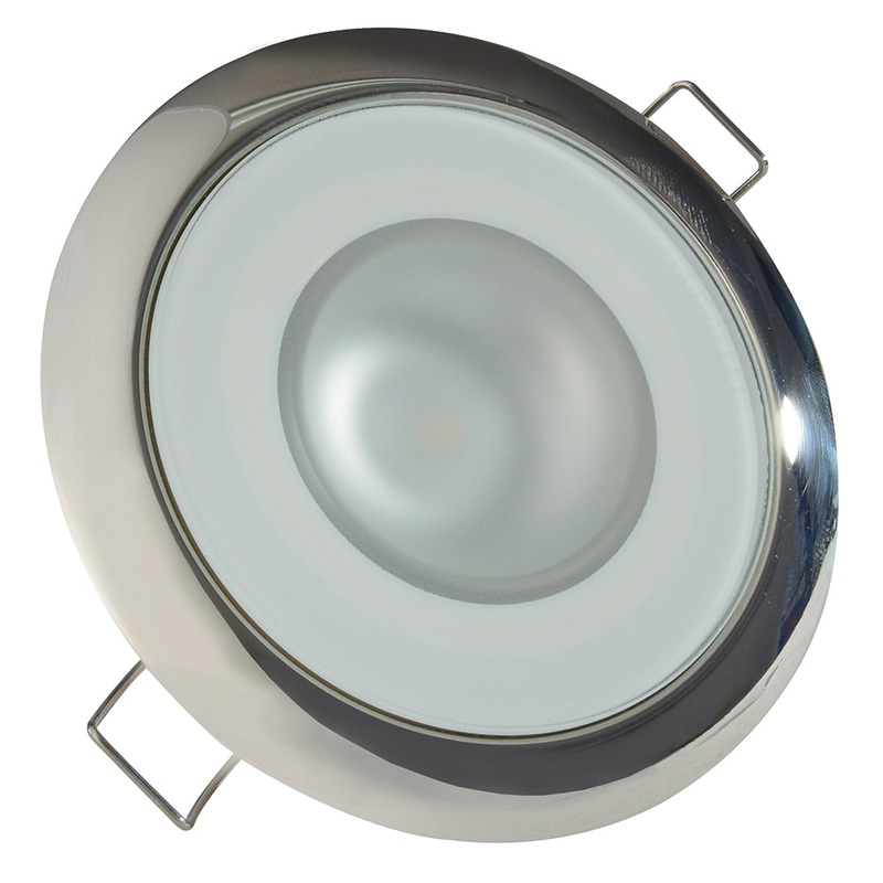Lumitec Mirage – Flush Mount Down Light – Glass Finish/Polished SS Bezel – Warm White Dimming [113119]