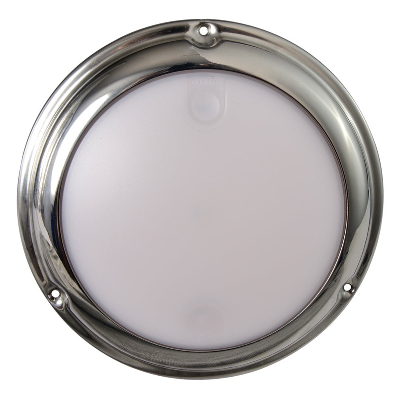 Lumitec TouchDome – Dome Light – Polished SS Finish – 2-Color White/Red Dimming [101098]