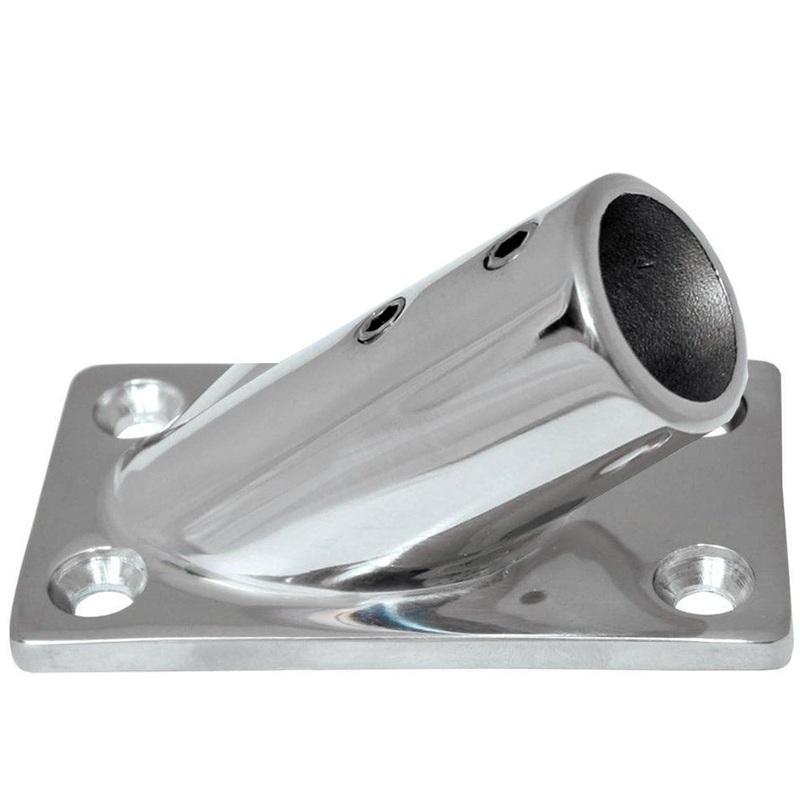 Whitecap 1 O.D. 30 Degree Rectangle Base SS Rail Fitting [6178C]