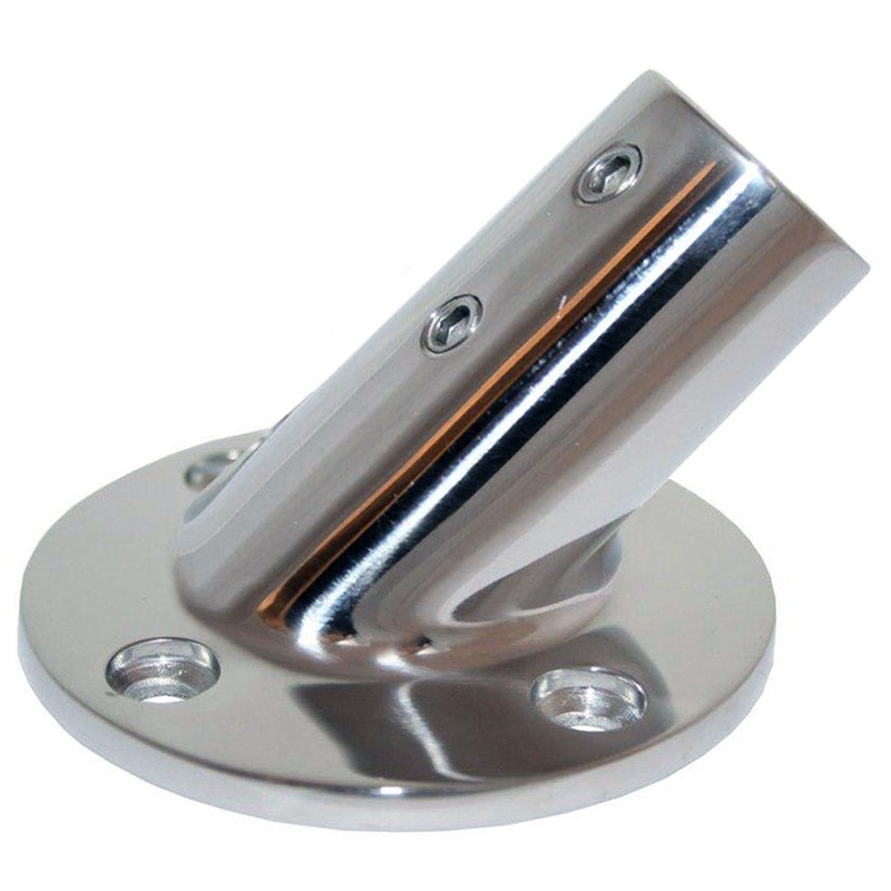 Whitecap 1 O.D. 45 Degree Round Base SS Rail Fitting [6114C]