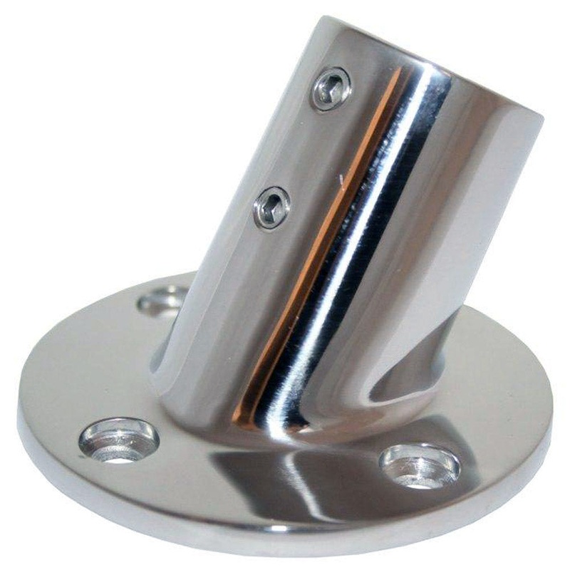 Whitecap 1 O.D. 60 Degree Round Base SS Rail Fitting [6140C]
