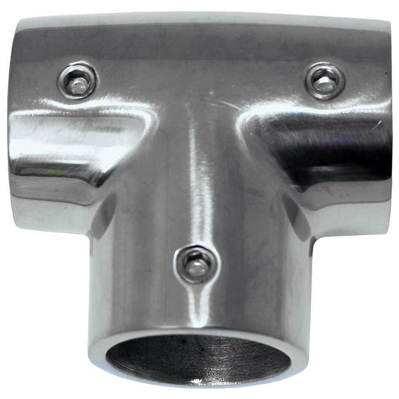 Whitecap 1 O.D. 90 Degree SS Tee Rail Fitting [6143C]