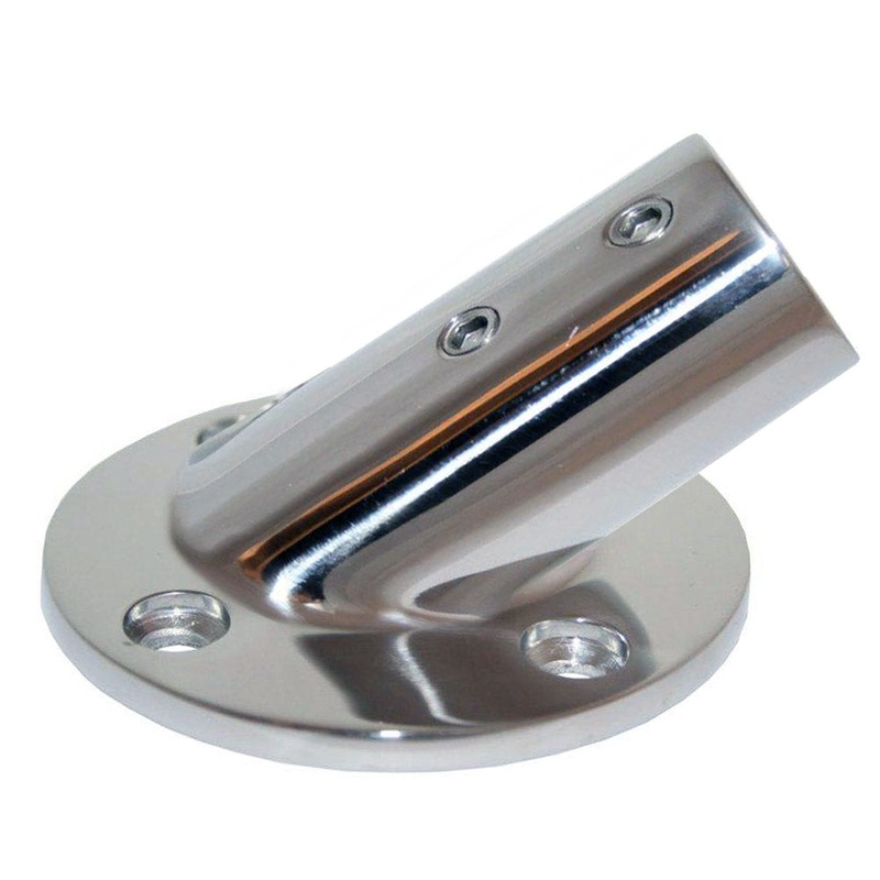 Whitecap  O.D. 30 Degree Round Base SS Rail Fitting [6077C]