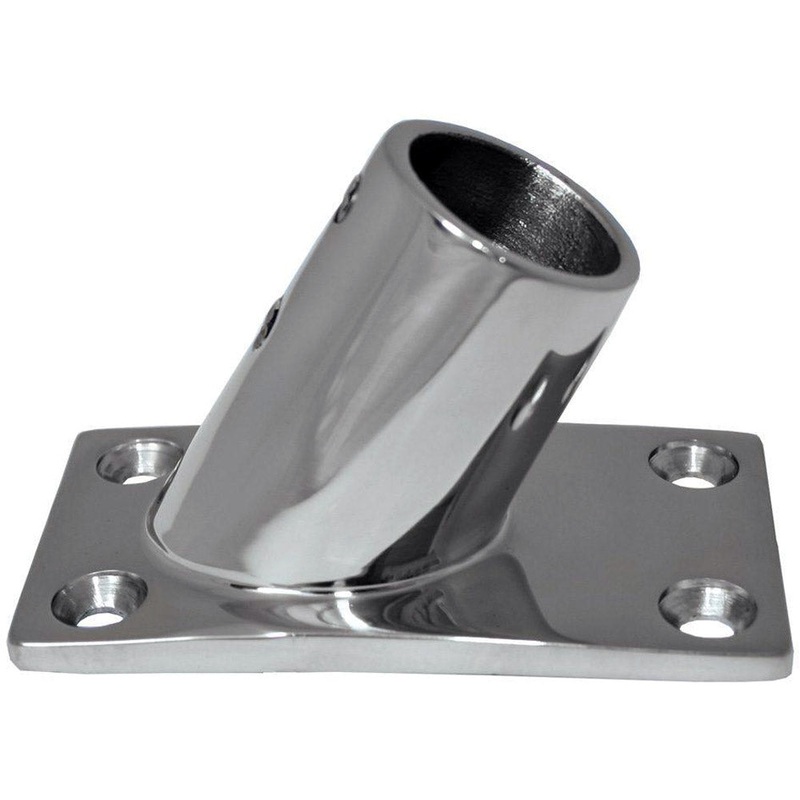 Whitecap  O.D. 60 Degree Rectangle Base SS Rail Fitting [6042C]