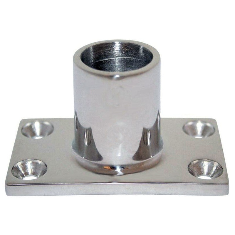 Whitecap  O.D. 90 Degree Rectangle Base SS Rail Fitting [6041C]