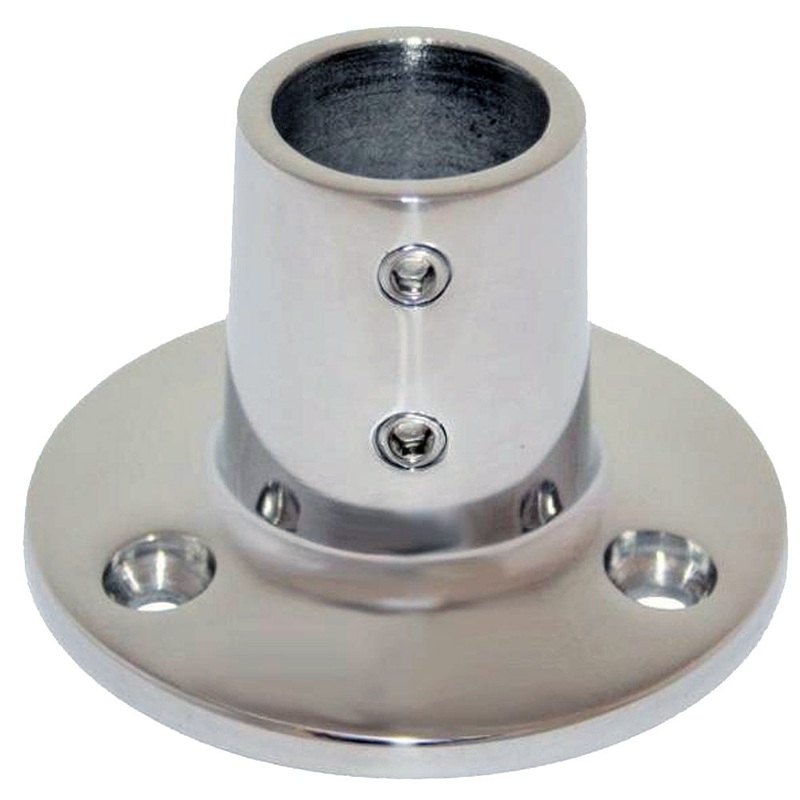 Whitecap  O.D. 90 Degree Round Base SS Rail Fitting [6039C]
