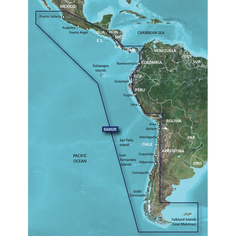 Garmin BlueChart g3 HD – HXSA002R – South America West Coast – microSD/SD [010-C1063-20]