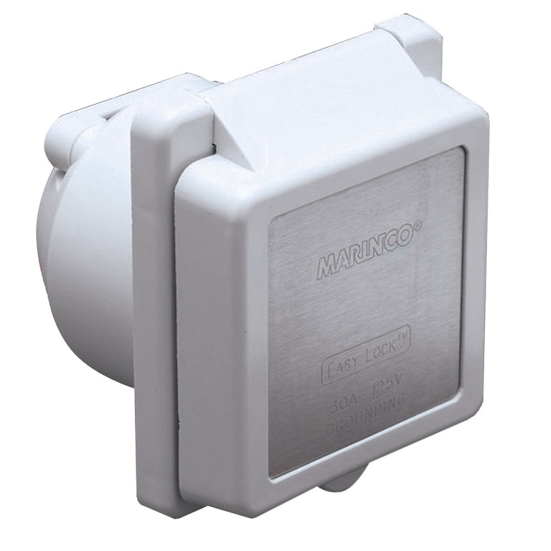 Marinco 301EL-B 30A Power Inlet – White – 125V [301EL-B]