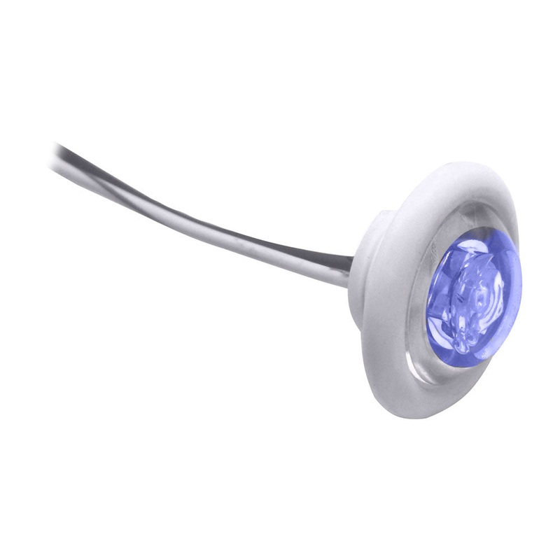 Innovative Lighting LED Bulkhead/Livewell Light The Shortie Blue LED w/ White Grommet [011-2540-7]