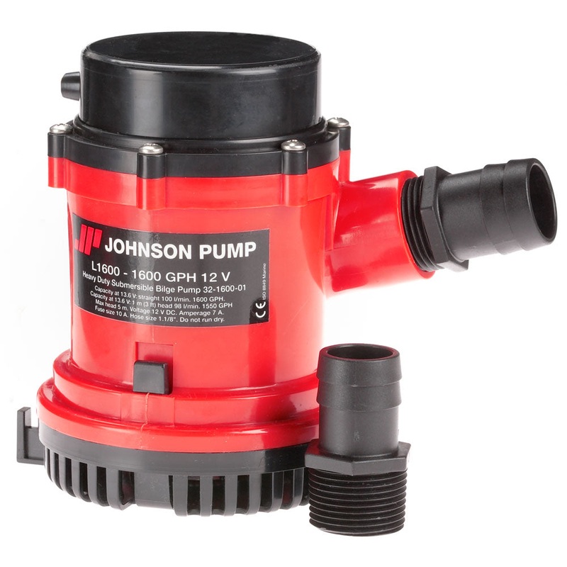Johnson Pump 1600 GPH Bilge Pump 1-1/8 Hose 12V [16004-00]