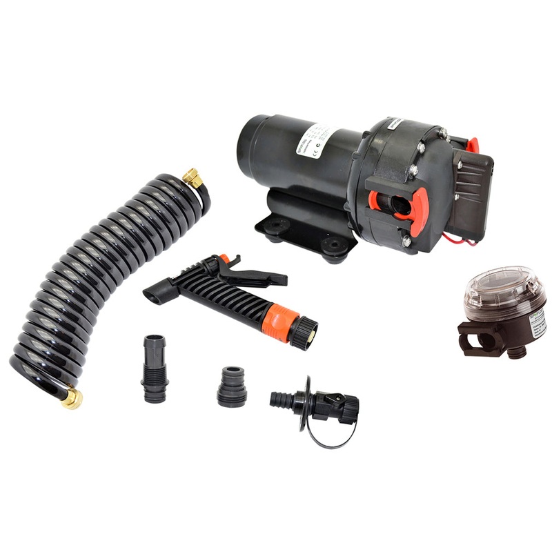 Johnson Pump Aqua Jet 5.2 GPH Washdown Pump Kit w/Hose – 12V [64534]