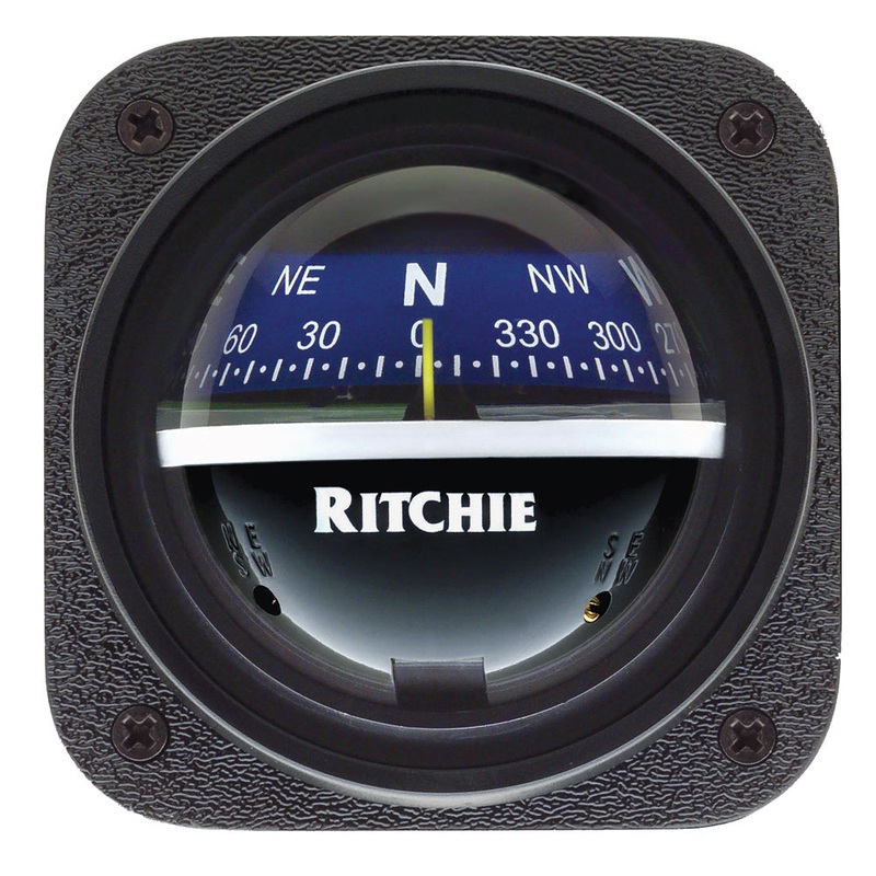Ritchie V-537B Explorer Compass – Bulkhead Mount – Blue Dial [V-537B]