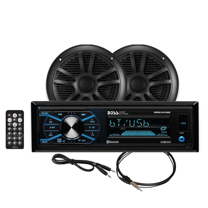 Boss Audio MCBK634B.6 Marine Stereo  6.5 Speaker Kit – Black [MCBK634B.6]