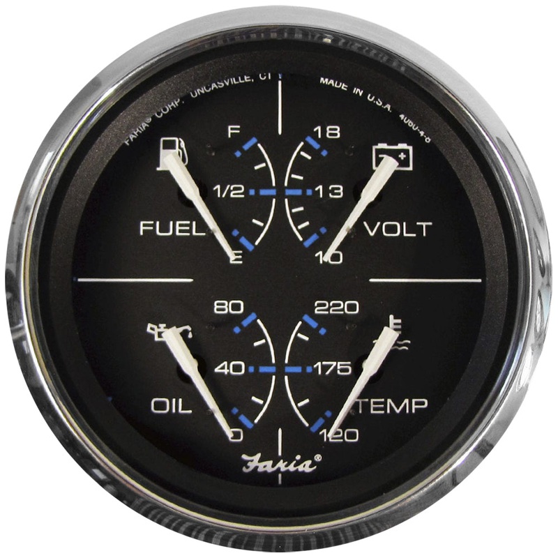 Faria Chesapeake Black 4 Multifunction Gauge [33751]