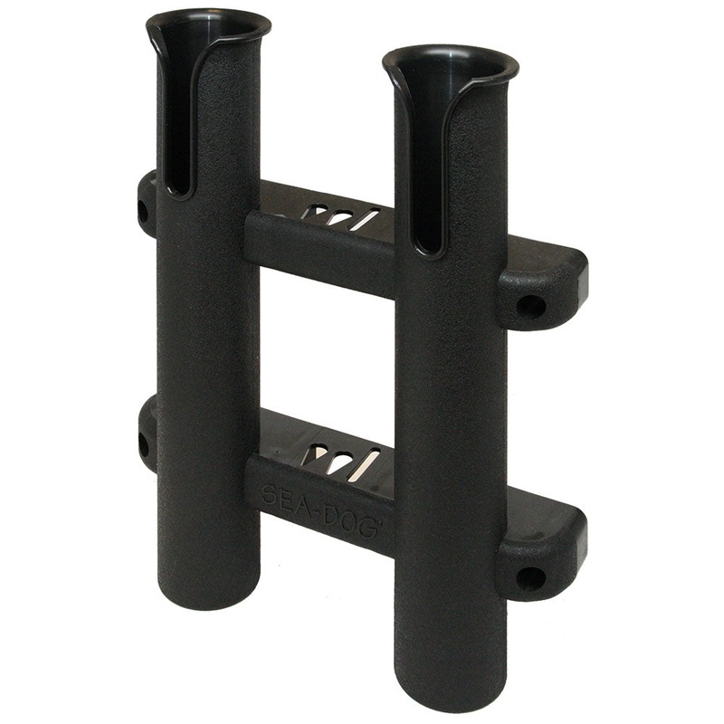 Sea-Dog Two Pole Side Mount Rod Storage Rack – Black [325029-1]