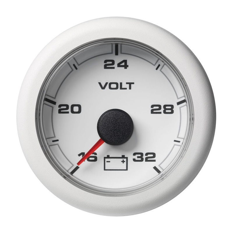 Veratron 52MM (2-1/16) OceanLink Battery Voltage Gauge – 16 to 32V – White Dial  Bezel [A2C1066130001]