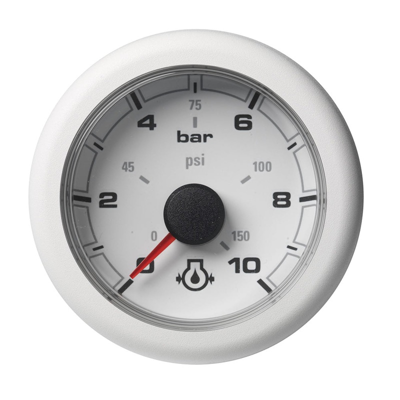 Veratron 52MM (2-1/16) OceanLink Engine Oil Pressure – 10 Bar/150 PSI – White Dial  Bezel [A2C1066010001]