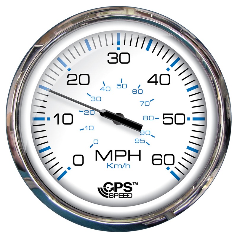 Faria Chesapeake White SS 5 Speedometer – 60 MPH (GPS)(Studded) [33861]