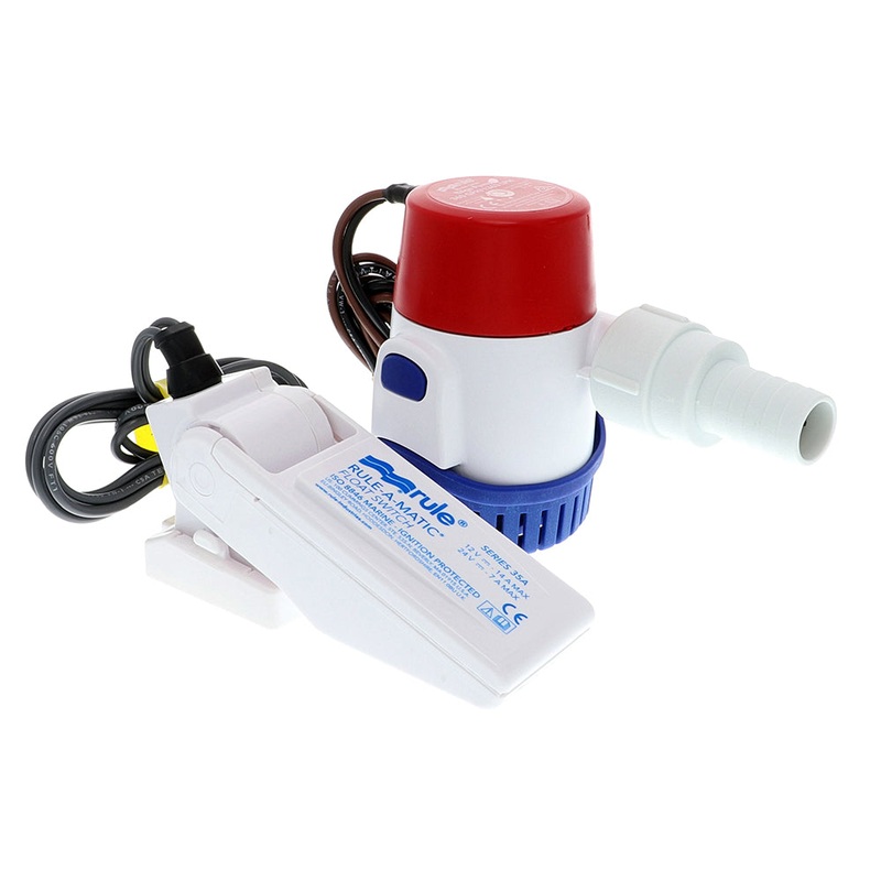 Rule 360 GPH Standard Bilge Pump Kit w/Float Switch – 12V [24DA-35A]