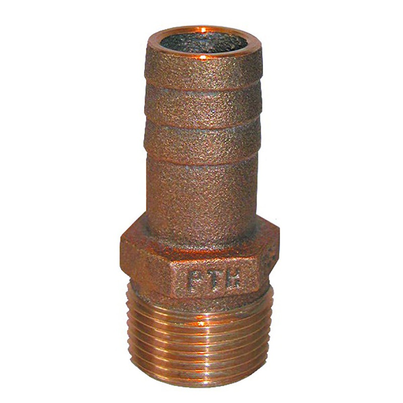 GROCO 1-1/2 NPT x 1-1/2 ID Bronze Pipe to Hose Straight Fitting [PTH-1500]
