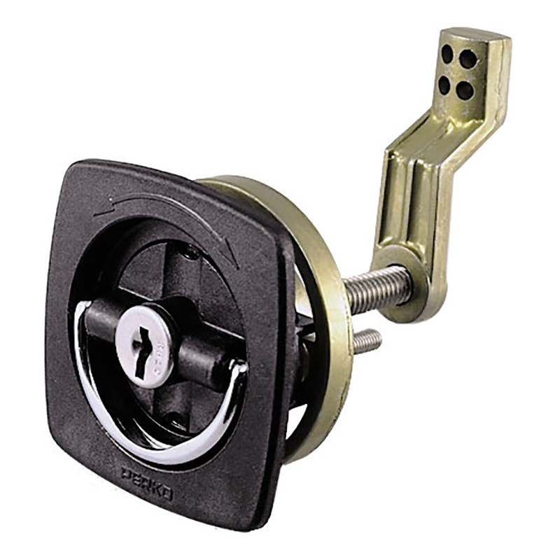 Perko Black Flush Lock – 2.5 x 2.5 w/Offset Cam Bar  Flexible Polymer Strike [0931DP1BLK]
