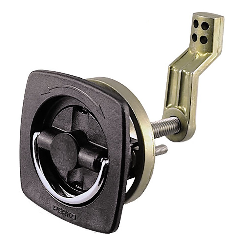 Perko Flush Latch – Non-Locking – 2.5 x 2.5 w/Offset Cam Bar  Flexible Polymer Strike [0932DP1BLK]