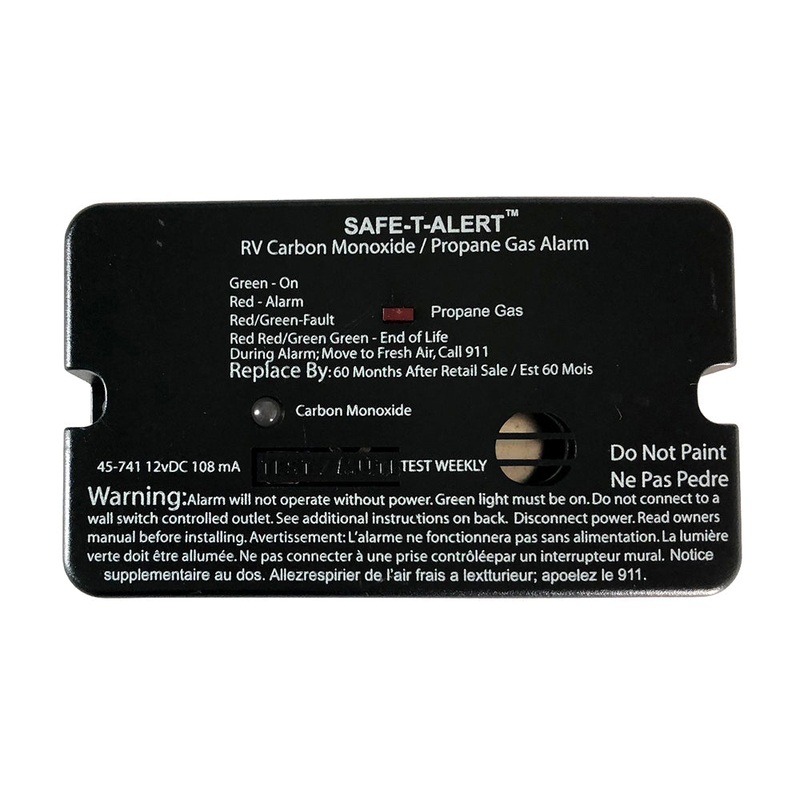 Safe-T-Alert 45-Series Combo Carbon Monoxide Propane Alarm Surface Mount – Black [45-741-BL]