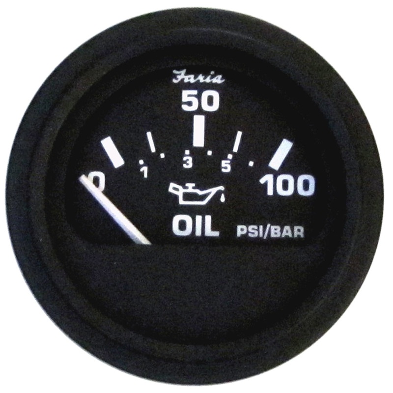 Faria Euro Black 2 Oil Pressure Gauge (100 PSI) [12845]