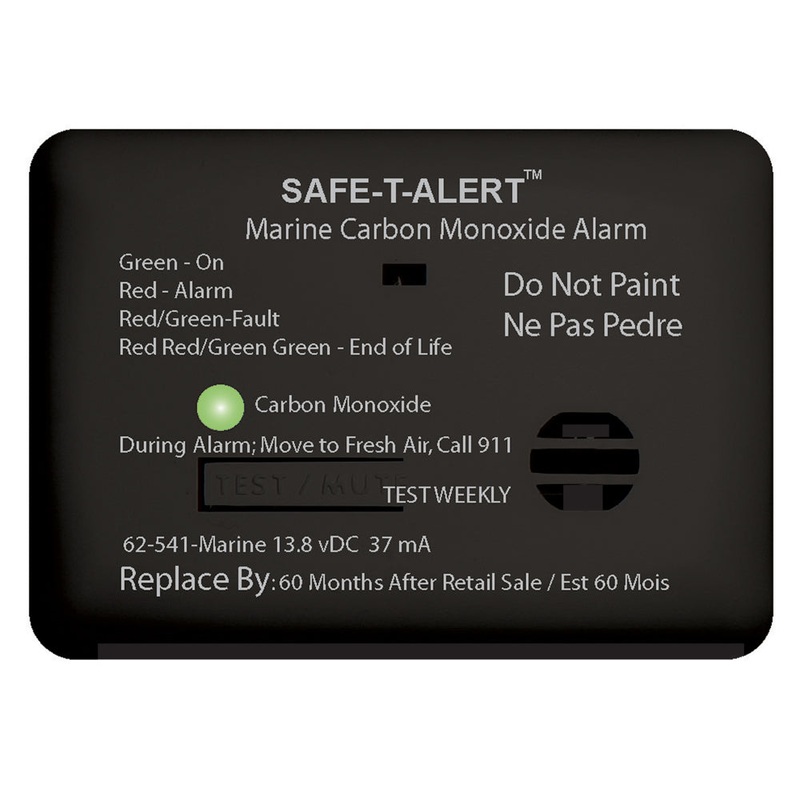 Safe-T-Alert 62 Series Carbon Monoxide Alarm – 12V – 62-541-Marine – Surface Mount – Black [62-541-MARINE-BL]