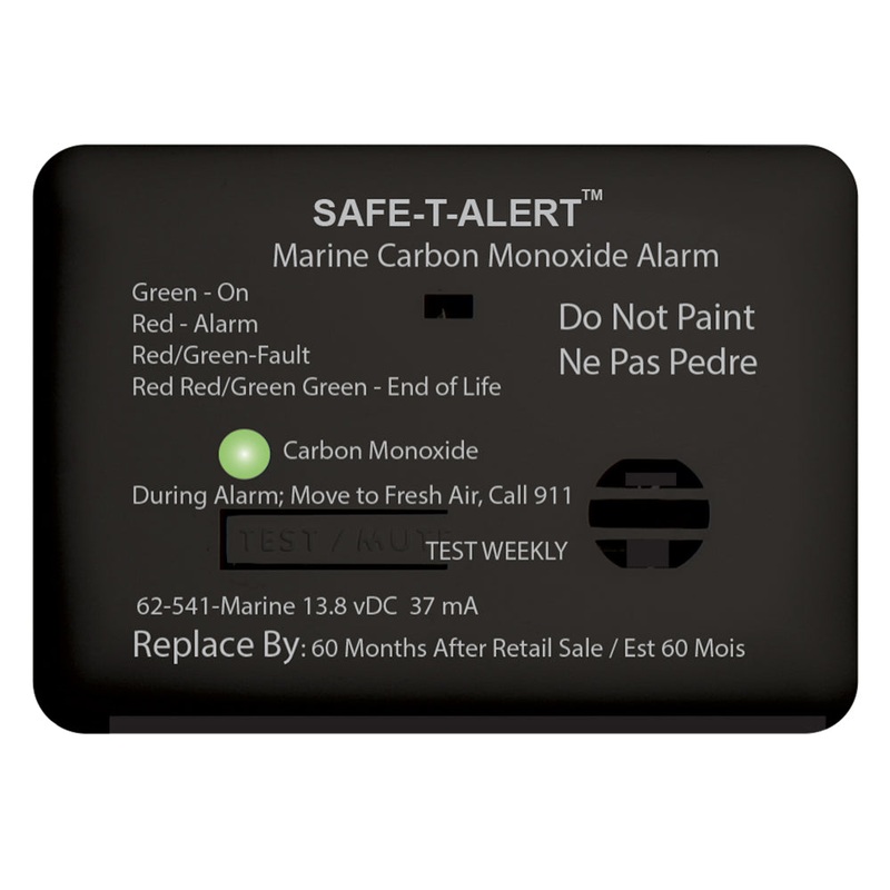Safe-T-Alert 62 Series Carbon Monoxide Alarm w/Relay – 12V – 62-541-R-Marine – Surface Mount – Black [62-541-R-MARINE-BL]