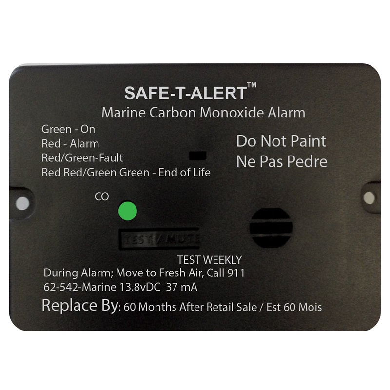 Safe-T-Alert 62 Series Carbon Monoxide Alarm w/Relay – 12V – 62-542-R-Marine – Flush Mount – Black [62-542-R-MARINE-BL]