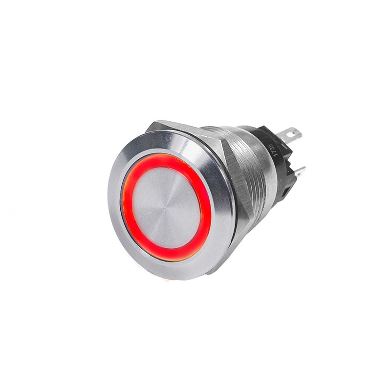 Blue Sea 4162 SS Push Button Switch – Off-On – Red – 10A [4162]