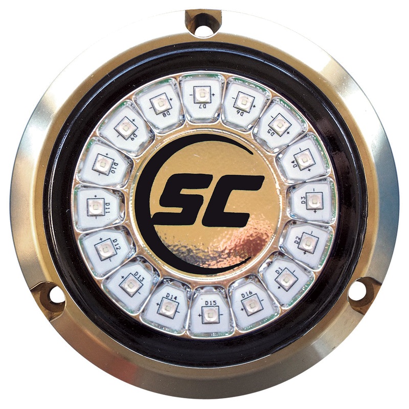 Shadow-Caster Great White Single Color Underwater Light – 16 LEDs – Bronze [SCR-16-GW-BZ-10]