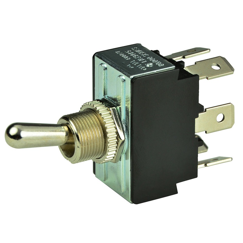 BEP DPDT Chrome Plated Toggle Switch – ON/OFF/(ON) [1002014]