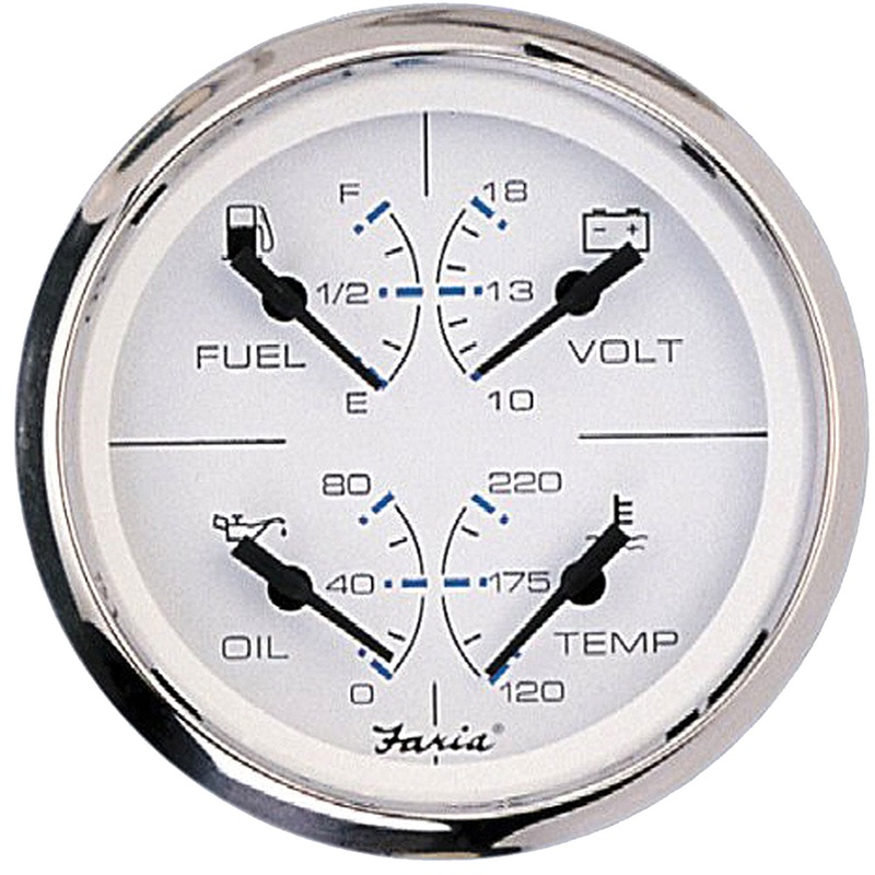Faria Chesapeake White SS 4 Multifunction Gauge [33851]