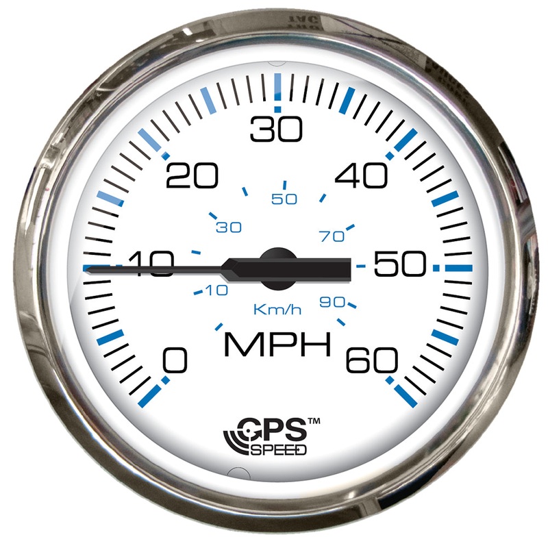Faria Chesapeake White SS 4 Studded Speedometer – 60MPH (GPS) [33839]