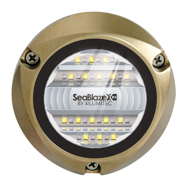 Lumitec SeaBlazeX2 LED Underwater Light – Dual Color – White/Blue [101516]