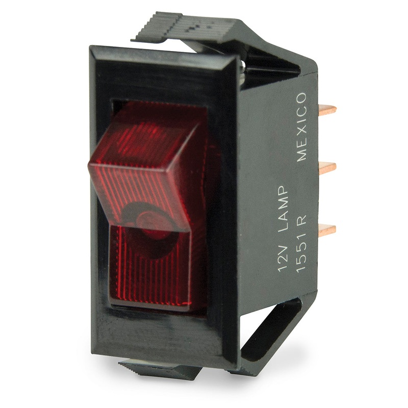 BEP Illuminated SPST Rocker Switch – Red LED – 12V – OFF/ON [1001705]