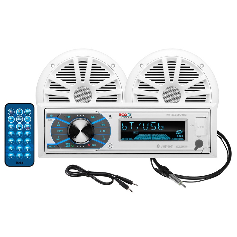 Boss Audio MCK632WB.6 Marine Stereo  6.5 Speaker Kit – White [MCK632WB.6]