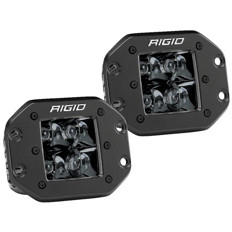 RIGID Industries D-Series PRO Flush Mount – Spot LED – Midnight Edition – Pair – Black [212213BLK]