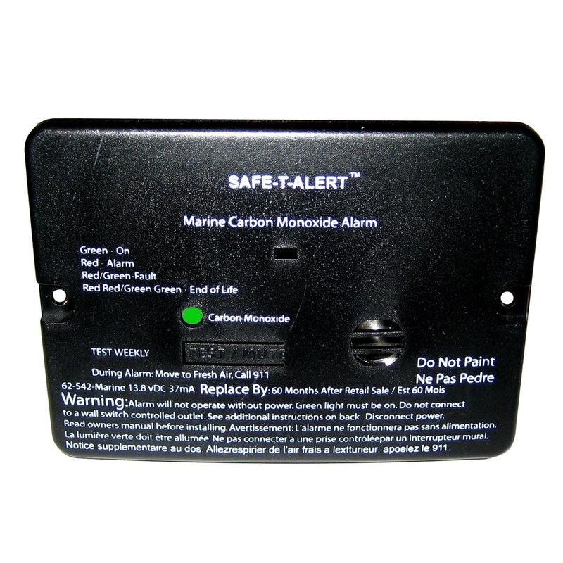 Safe-T-Alert 62 Series Carbon Monoxide Alarm – 12V – 62-542-Marine – Flush Mount – Black [62-542-MARINE-BLK]