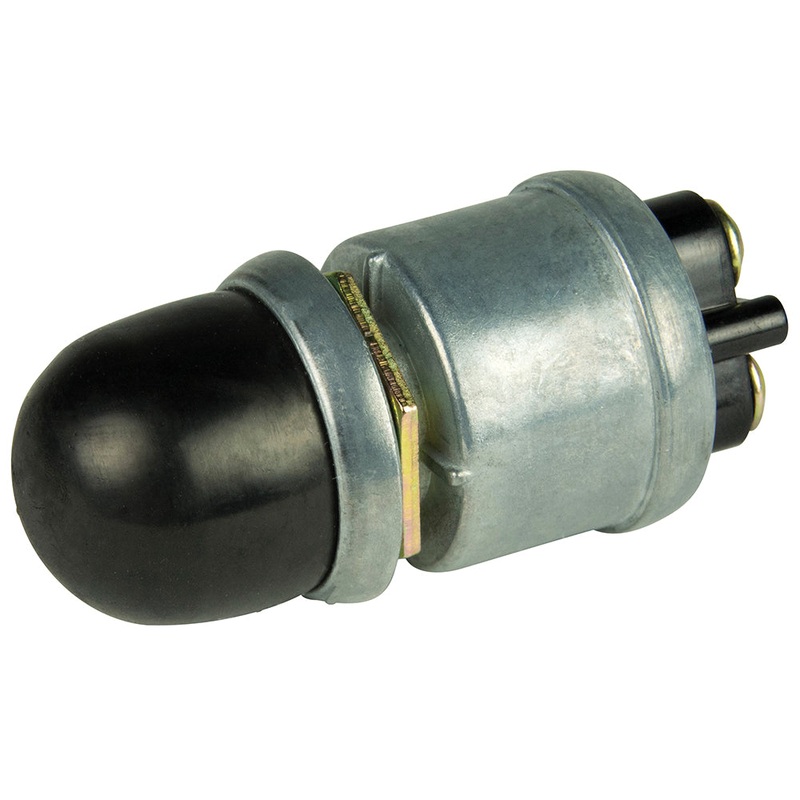 BEP 2-Position SPST Heavy-Duty Push Button Switch w/Cover – OFF/(ON) – 35 Amp [1001508]