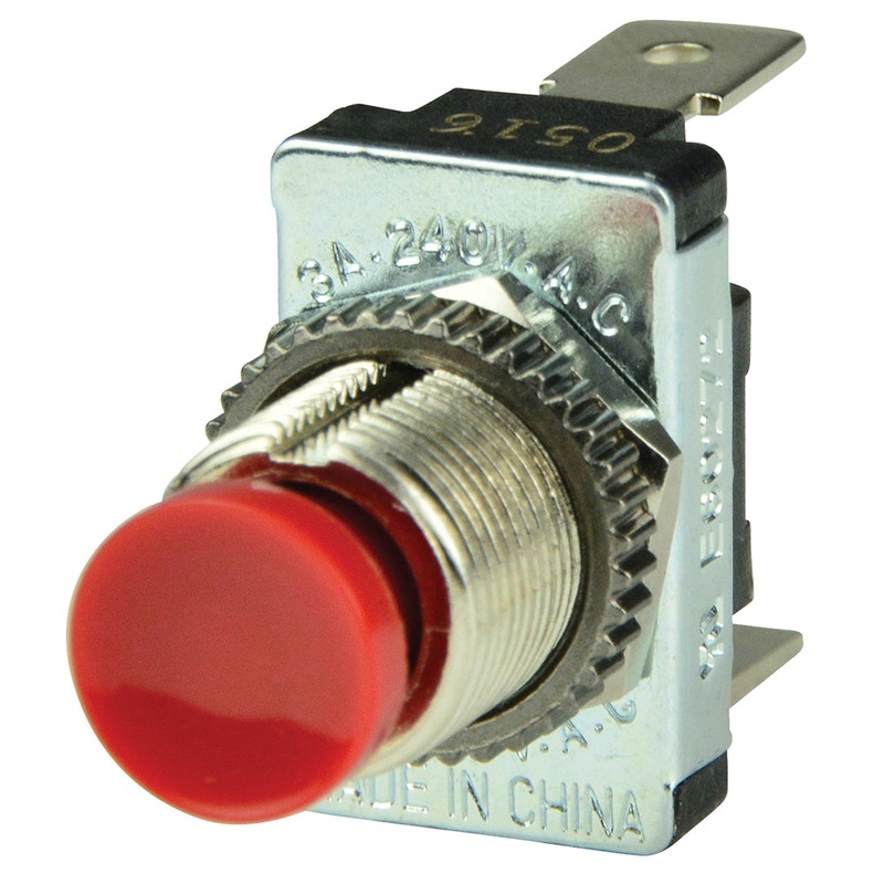 BEP Red SPST Momentary Contact Switch – OFF/(ON) [1001401]