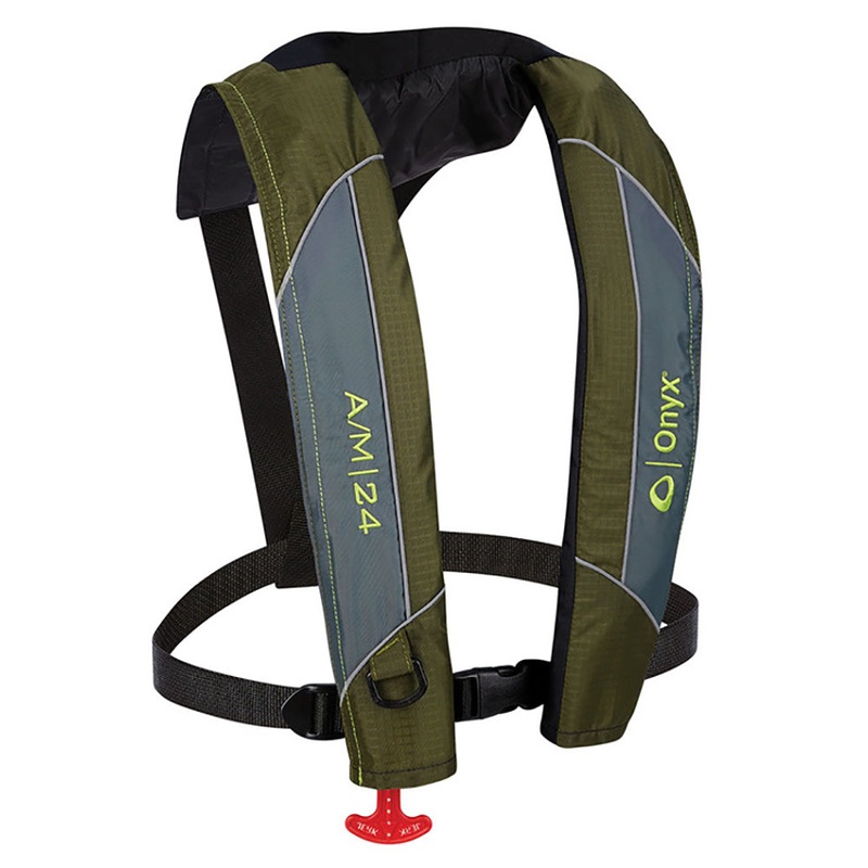 Onyx A/M-24 Automatic/Manual Inflatable PFD Life Jacket – Green [132000-400-004-18]