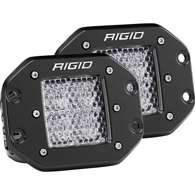 RIGID Industries D-Series PRO – Flush Mount – Diffused – Pair – Black [212513]
