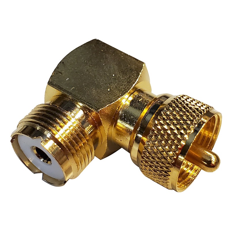Shakespeare Right Angle Connector – PL-259 to SO-239 Adapter [RA-259-239-G]