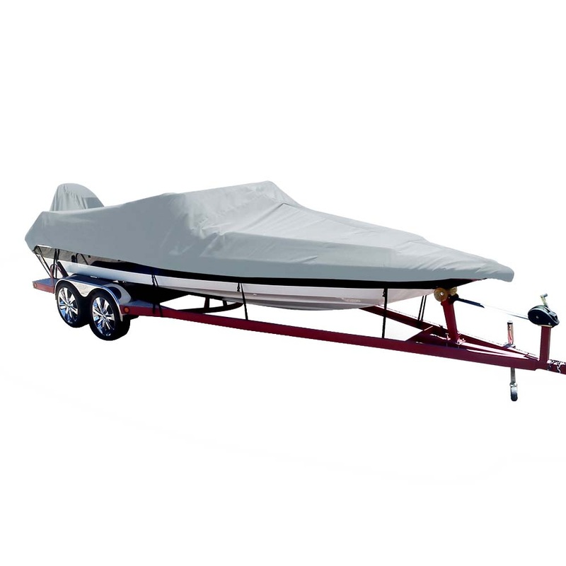 Carver Poly-Flex II Styled-to-Fit Boat Cover f/18.5 Ski Boats with Low Profile Windshield – Grey [74018F-10]