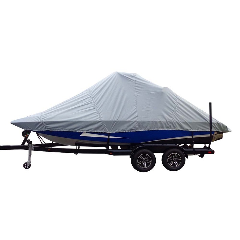 Carver Sun-DURA Specialty Boat Cover f/23.5 Inboard Tournament Ski Boats w/Wide Bow  Swim Platform – Grey [82123S-11]
